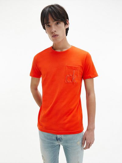 Calvin Klein Ruhák HU143592 | Calvin Klein Logo Férfi Póló Piros